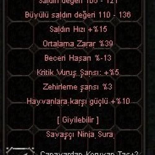  +7 DOLU 39 ORT 5 KRİT 3 ZEHİR